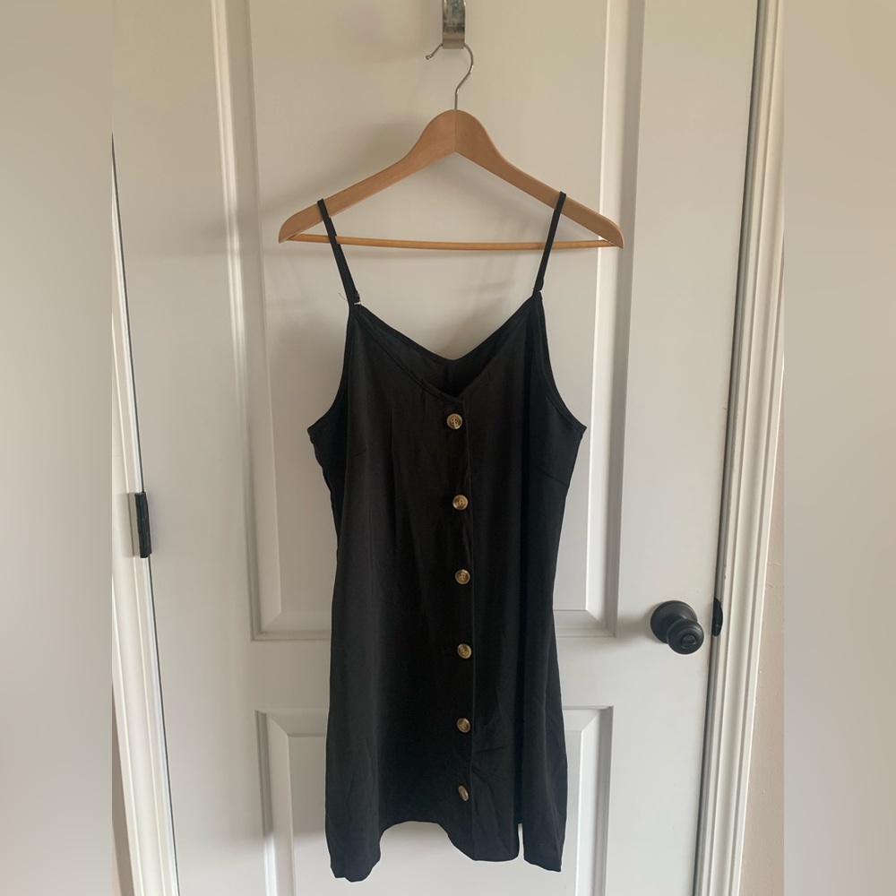 AlvaQ Women Summer Spaghetti Strap Button Down Mini Dress / Size L / $20